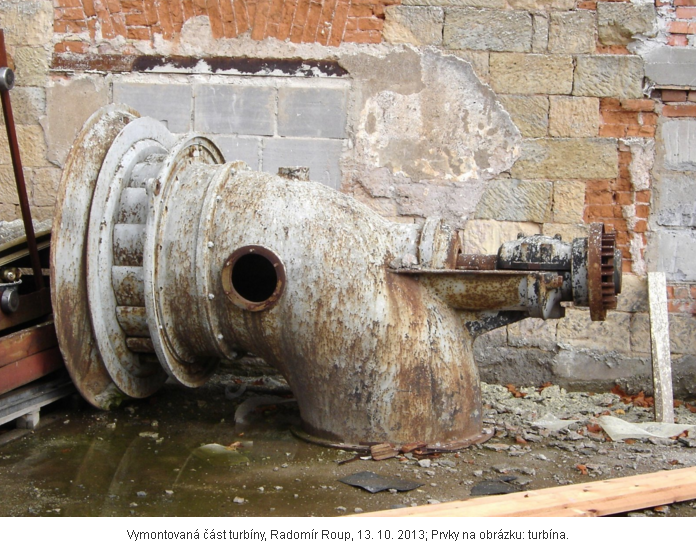 Vymontovaná část turbíny, Radomír Roup, 13. 10. 2013; Prvky na obrázku -turbína.